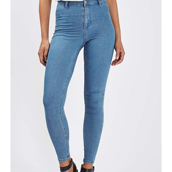 topshop light blue joni jeans